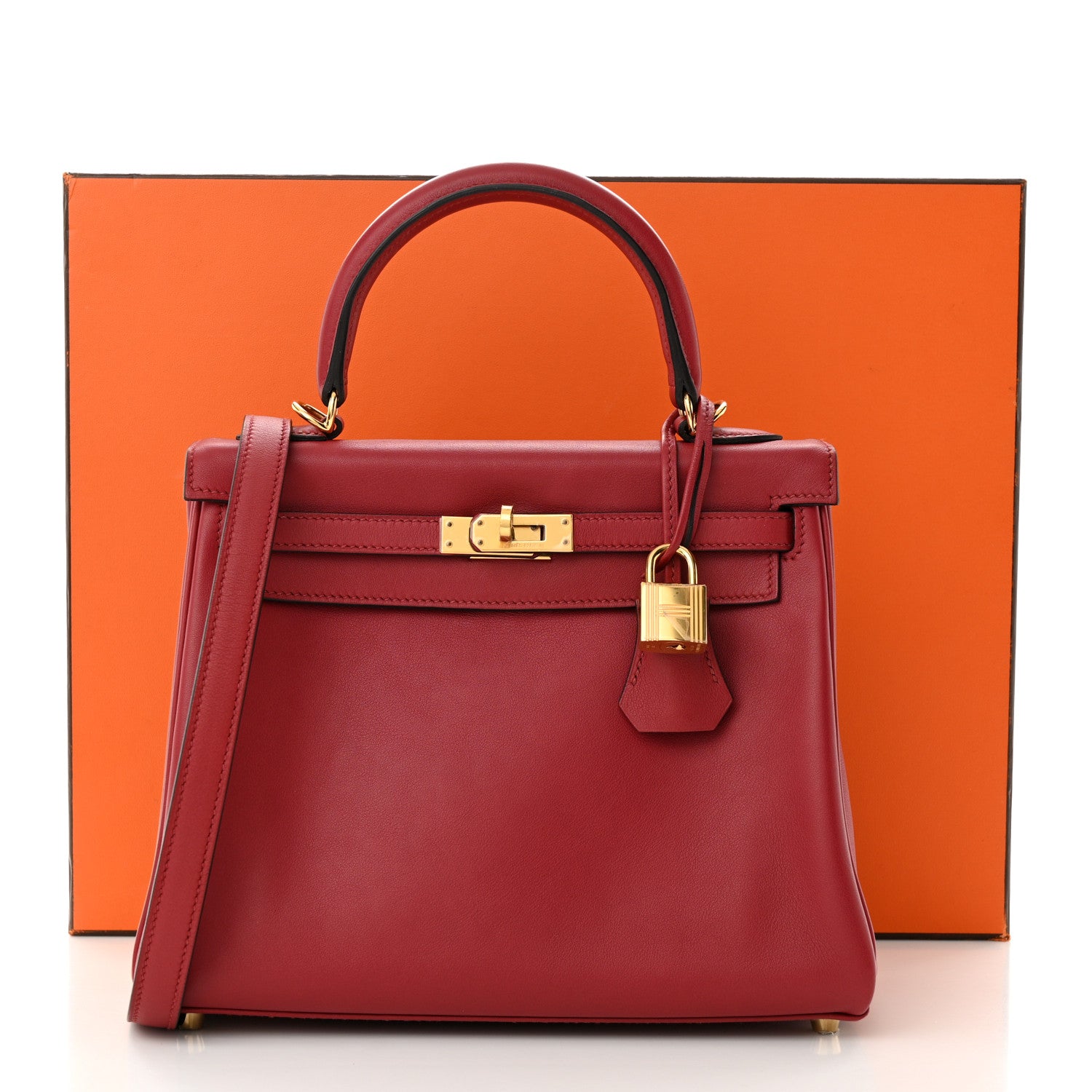 Hermes Swift Kelly Retourne 25 Rouge Grenat 11 of 11