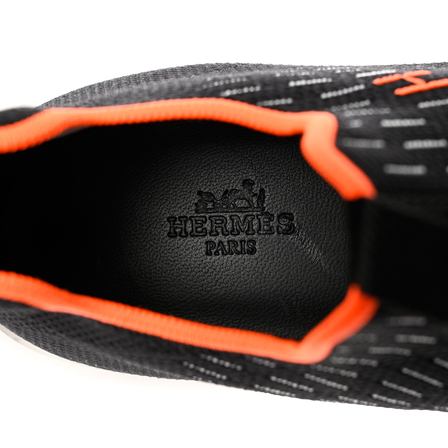 Hermes Technical Canvas Goatskin Womens Eclair Sneakers 38.5 Black 6 of 8