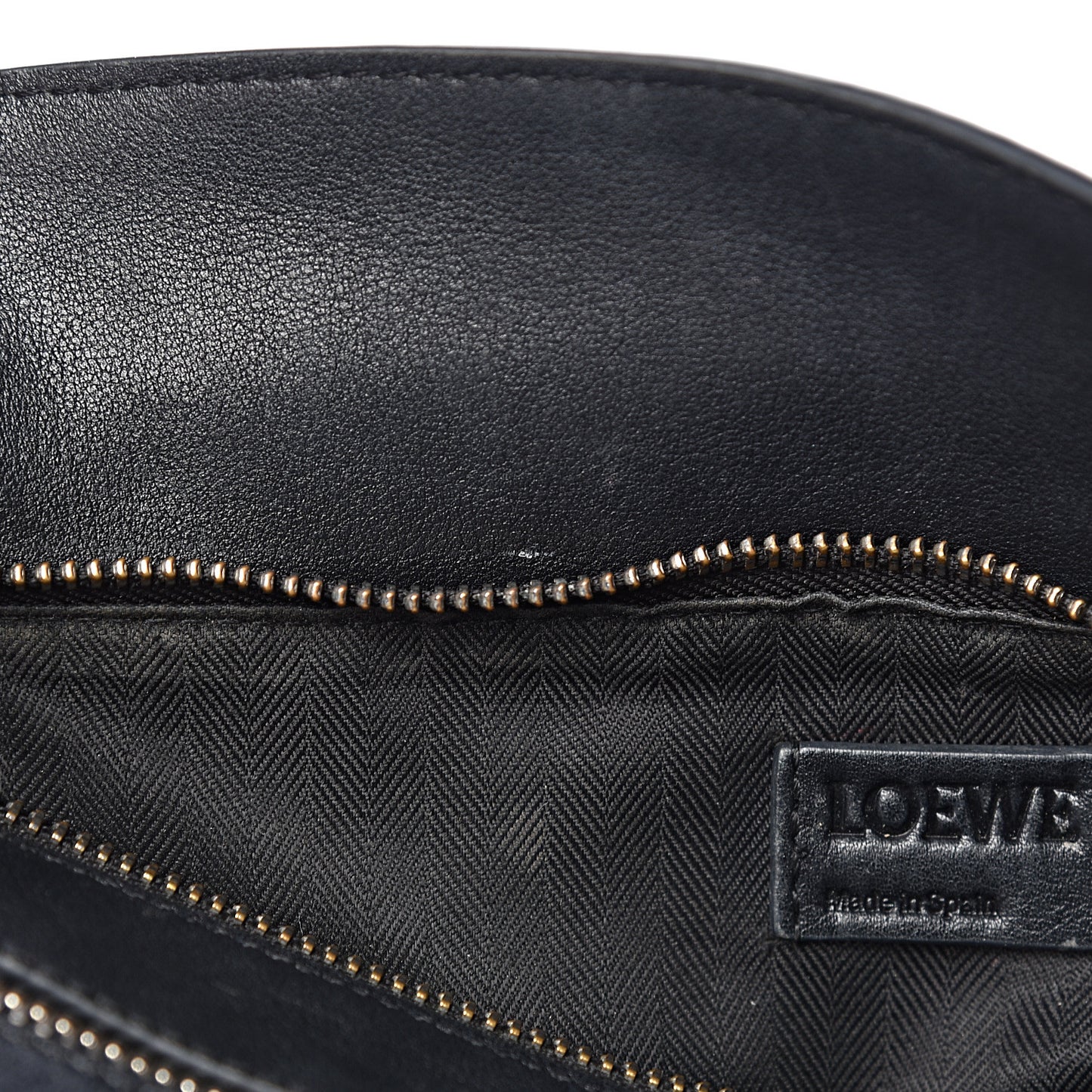 Calfskin Zipper Puzzle Bag Black