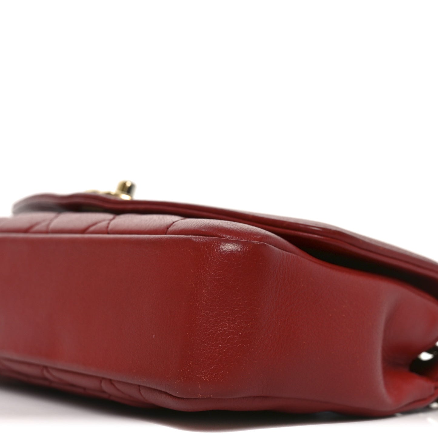 Lambskin Quilted Small Single Flap Red