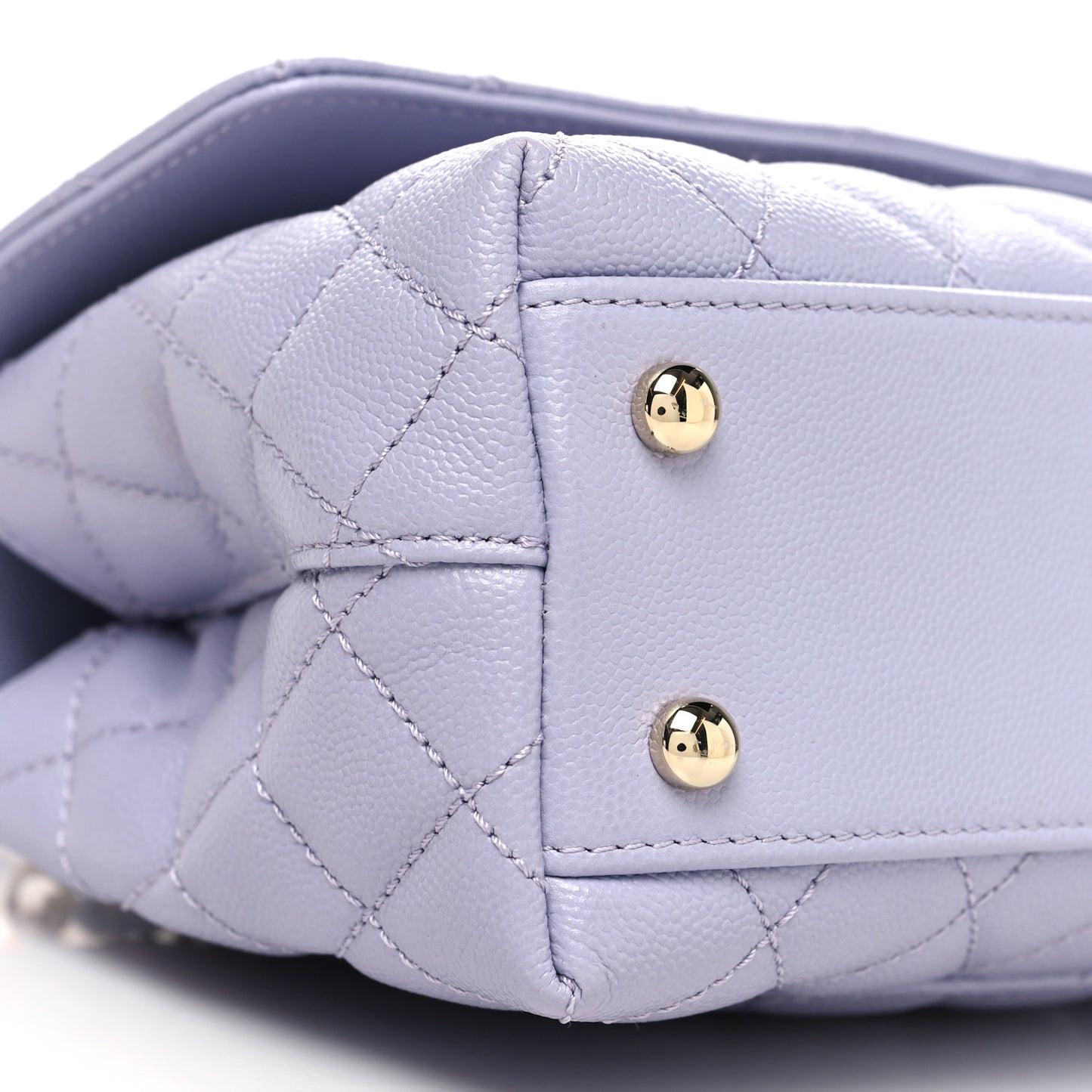 Caviar Quilted Mini Coco Handle Flap Light Purple