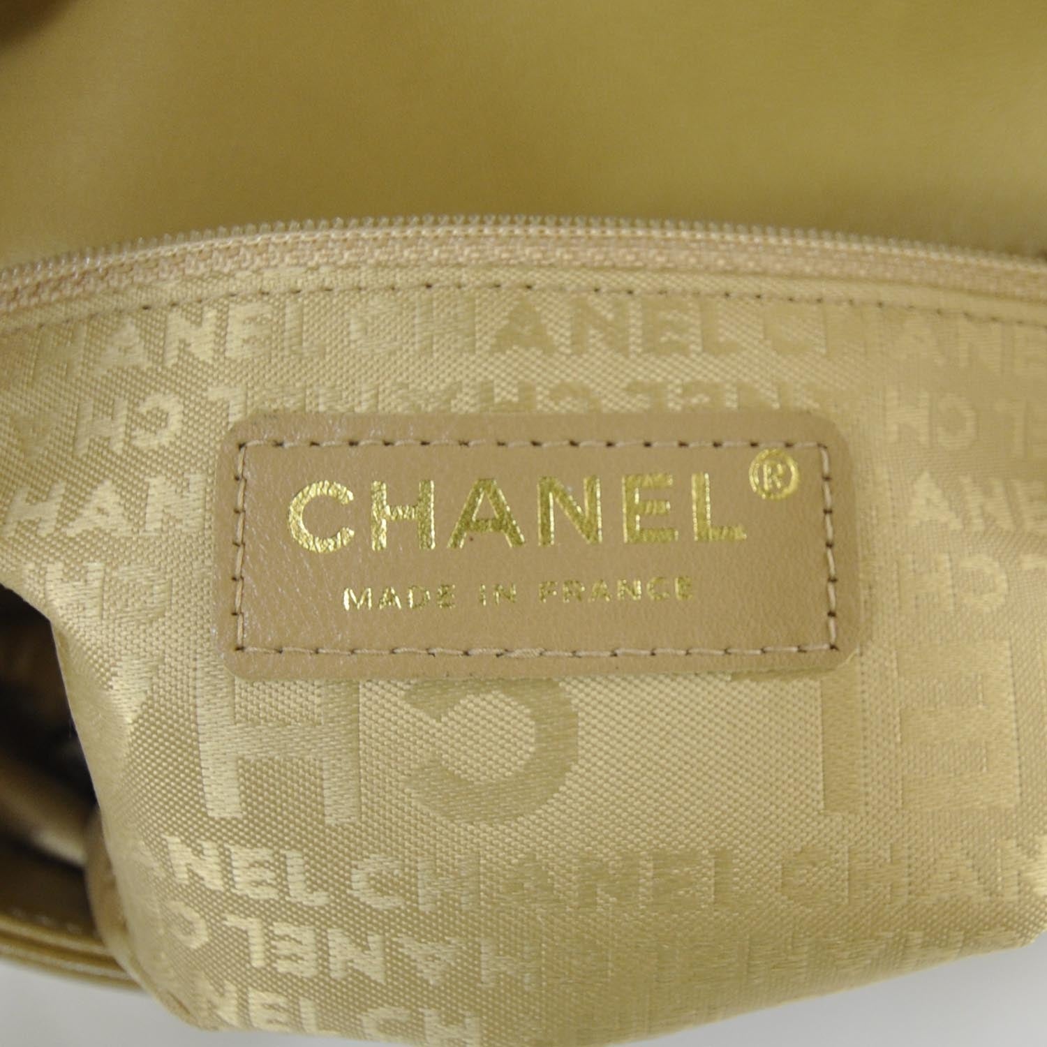 Chanel Leather Chocolate Bar Quilted CC Flap Beige 11 of 12