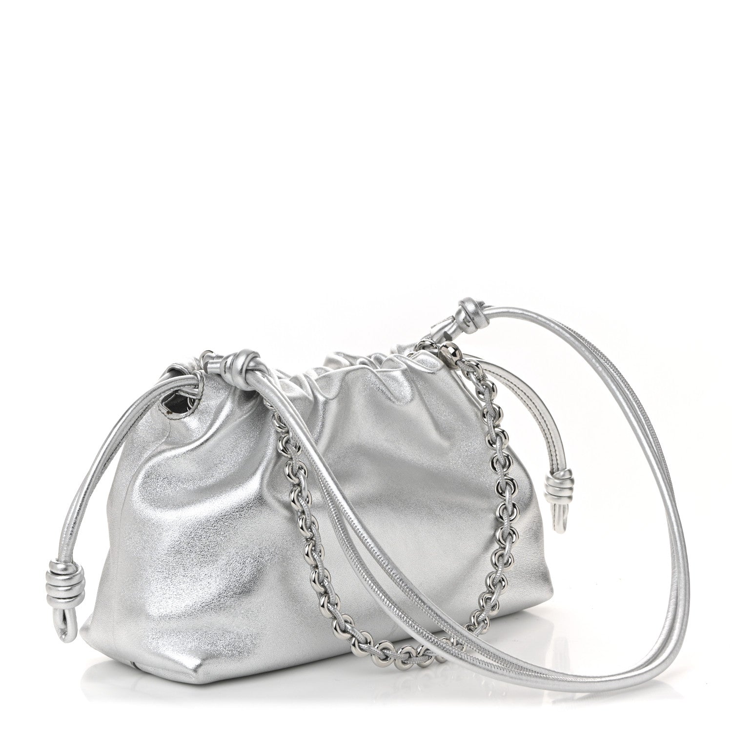 Loewe Metallic Nappa Donut Chain Flamenco Knot Silver 5 of 19