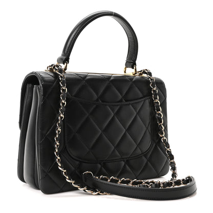 Chanel Lambskin Quilted Small Trendy CC Dual Handle Flap Bag Black 3 of 10