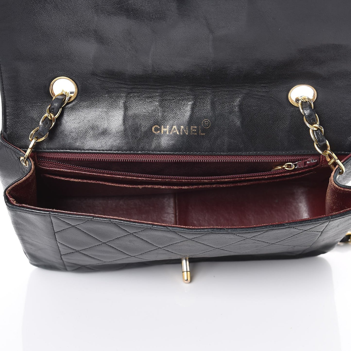 Lambskin Quilted Medium Single Flap Black