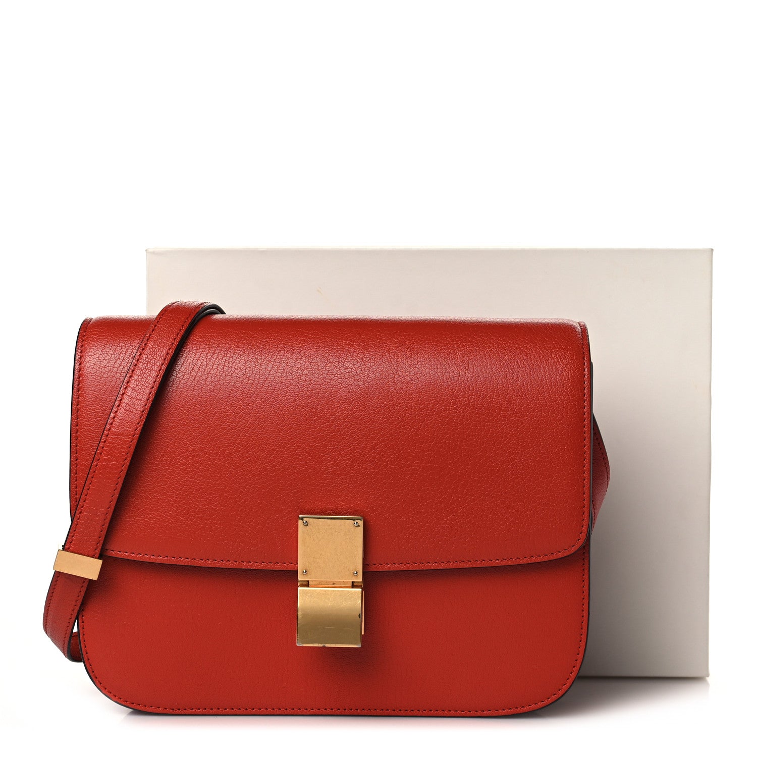 Celine Goatskin Medium Classic Box Flap Bag Cinnamon 9 of 9