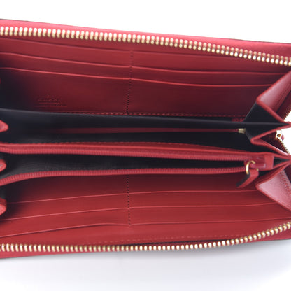 Gucci GG Supreme Monogram Bosco Patch Zip Around Wallet Beige Malva Hibiscus Red 5 of 13