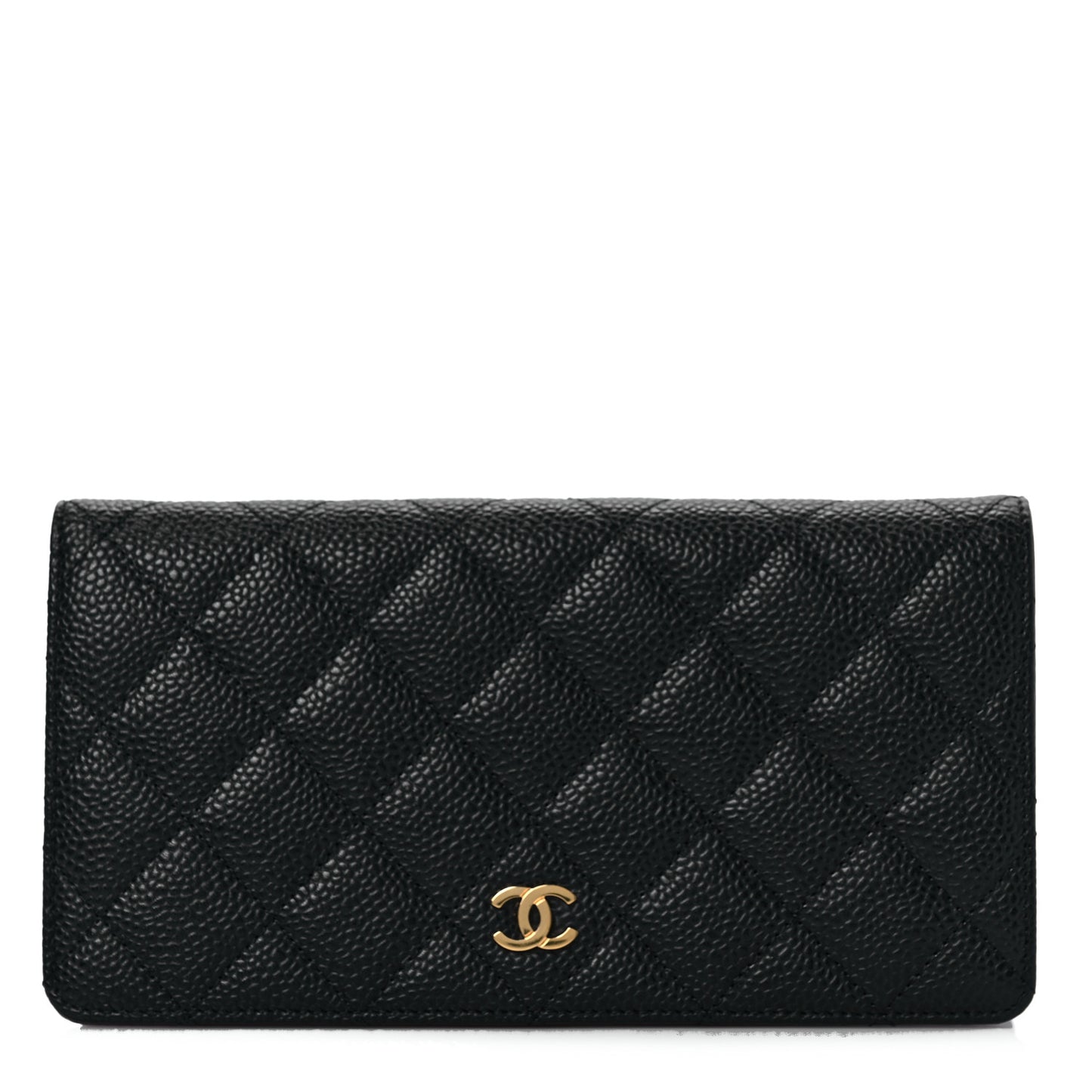 Caviar Quilted Yen Wallet Black