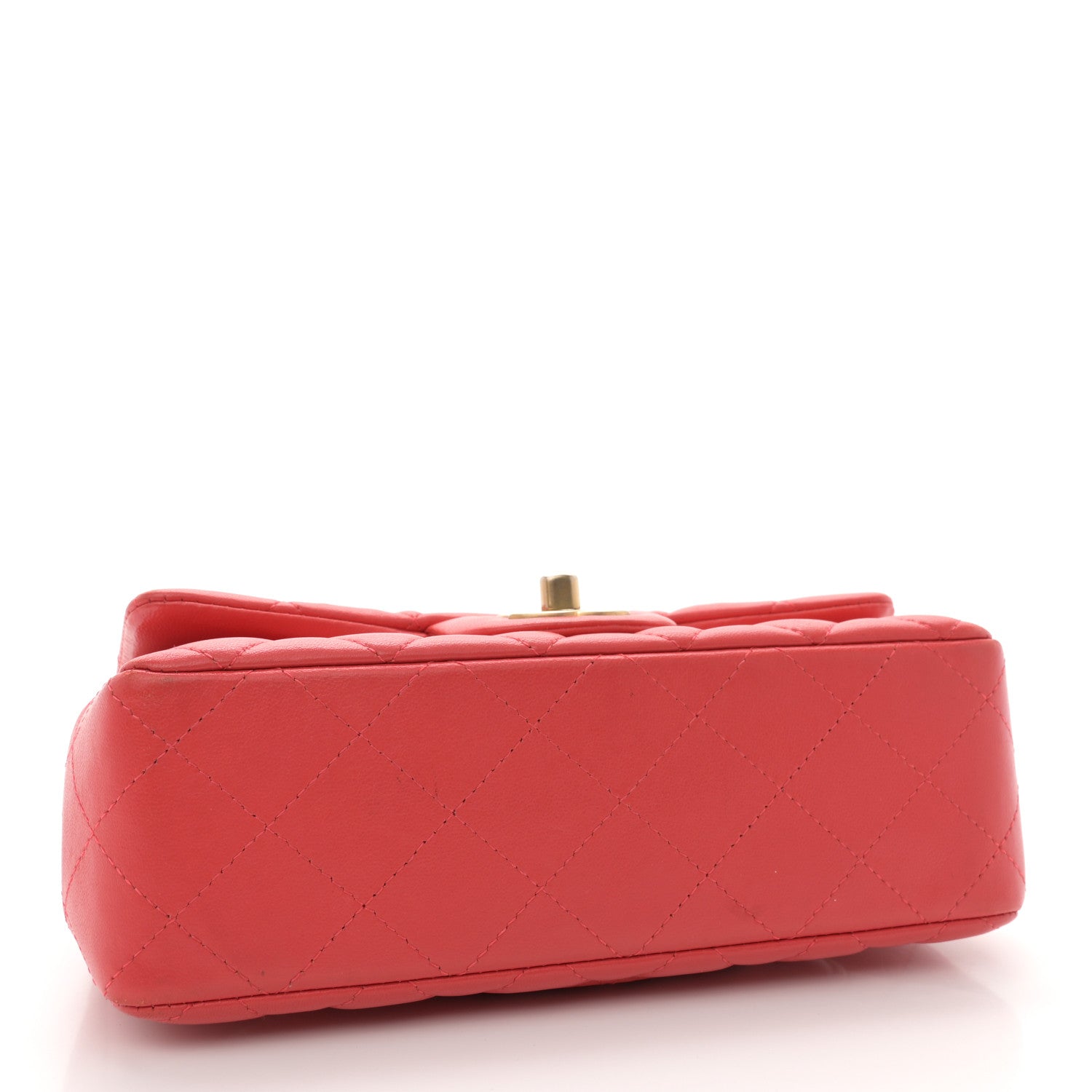 Chanel Lambskin Quilted Mini Rectangular Flap Coral 4 of 12