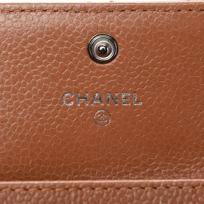 Chanel Caviar Quilted Card Holder Light Brown 6 of 8