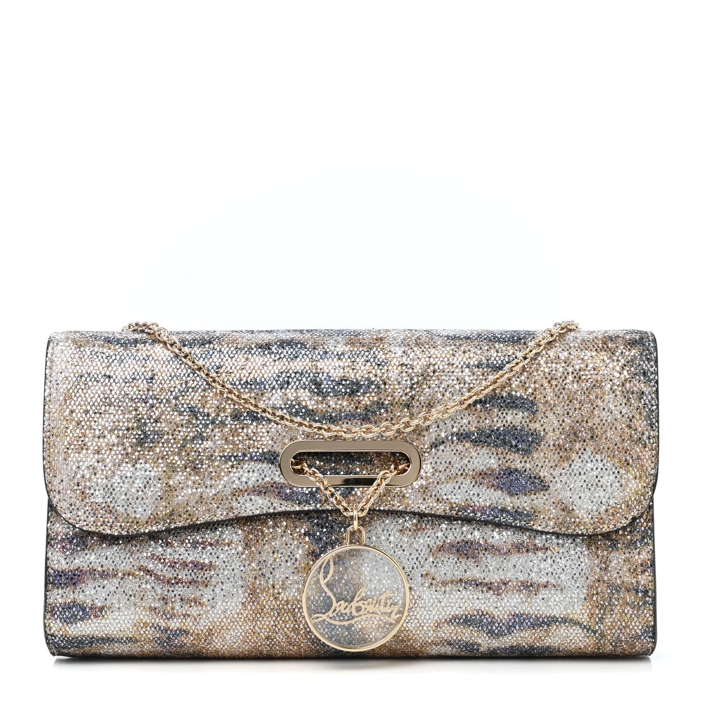 Metallic Gloss Glitter Sirene Riviera Clutch Gold