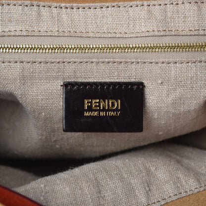 Fendi Pequin Cuoio Vegetale Large Hobo Tobacco Rosso Black 6 of 10