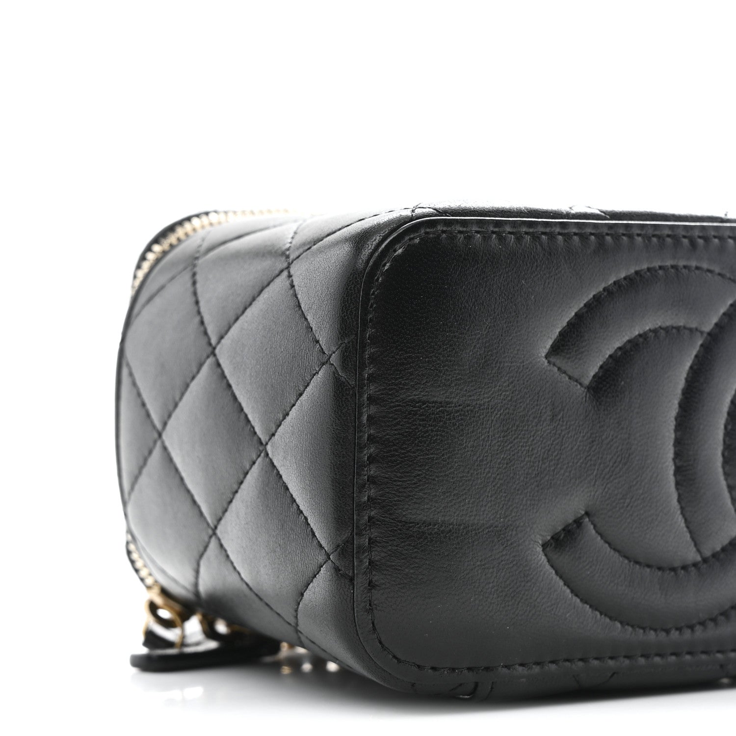 Chanel Lambskin Quilted Small CC Dynasty Vanity Case With Chain Black 9 of 10