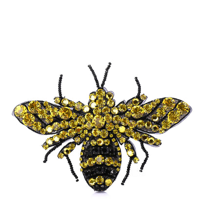 Gucci Metal Crystal Bee Brooch Black Yellow 1 of 4