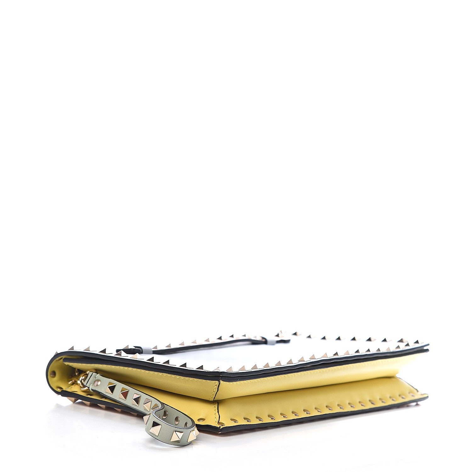 Valentino Garavani Nappa Watercolor Rockstud Wristlet Clutch Rose Green Yellow Sky 4 of 8