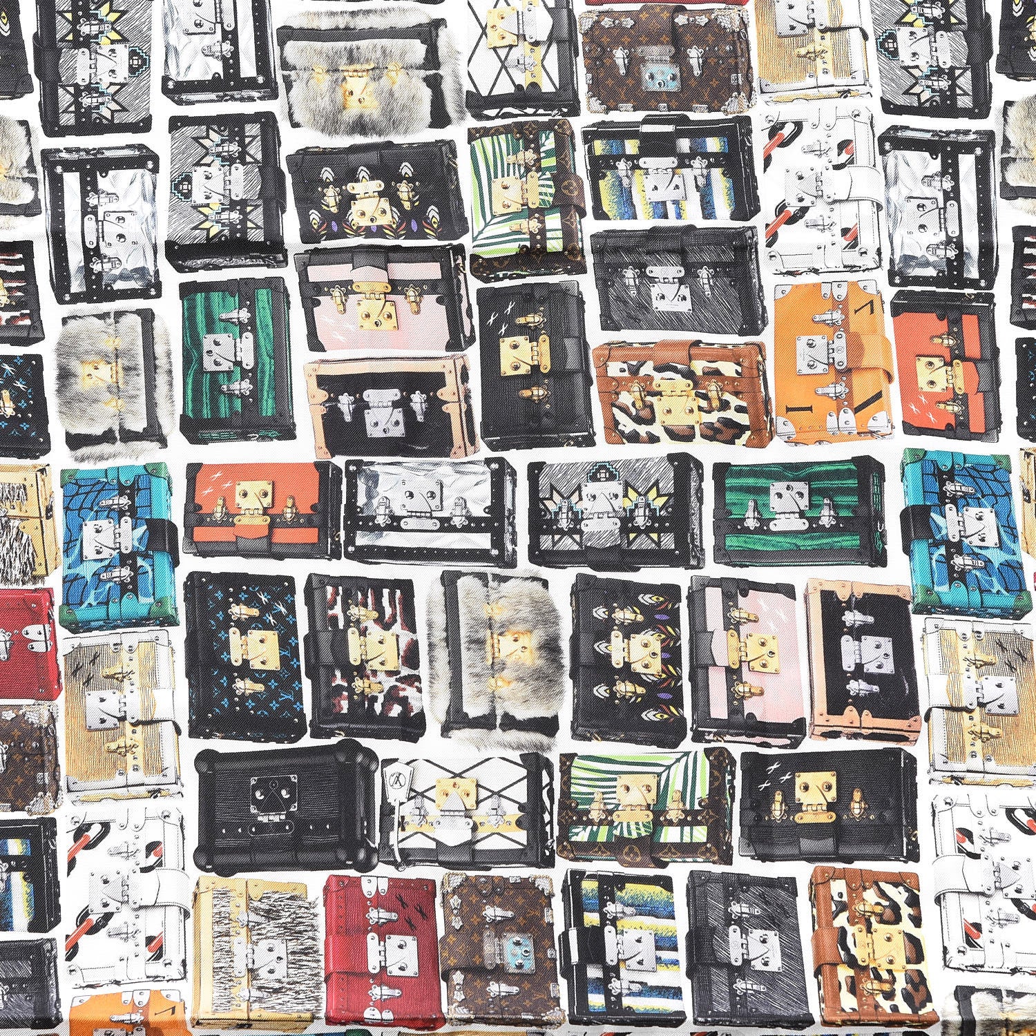 Louis Vuitton Silk Tribute to Petite Malle Giant Square Scarf Black 3 of 5