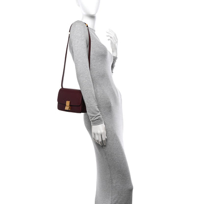 Celine Box Calfskin Small Classic Box Flap Bag Burgundy 2 of 9