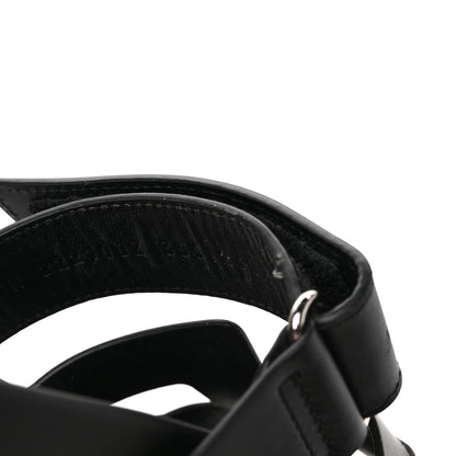 Hermes Calfskin Womens Chypre Sandals 35.5 Black 9 of 10