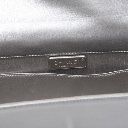 Chanel Metallic Lambskin Quilted Boy Flap Clutch Silver 5 of 10