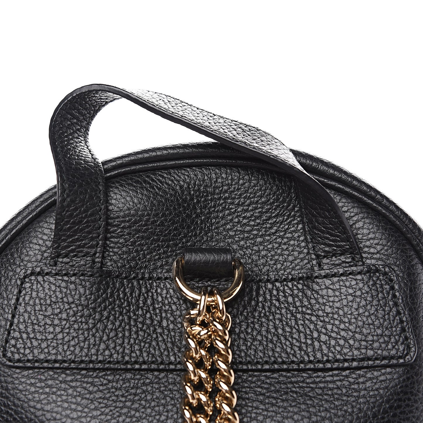 Pebbled Calfskin Soho Chain Backpack Black