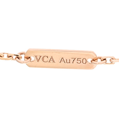 Van Cleef & Arpels 18K Rose Gold Diamond Black Onyx Vintage Alhambra Pendant Necklace 5 of 6