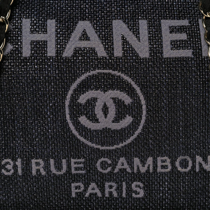 Chanel Woven Straw Raffia Medium Deauville Tote Black 9 of 9