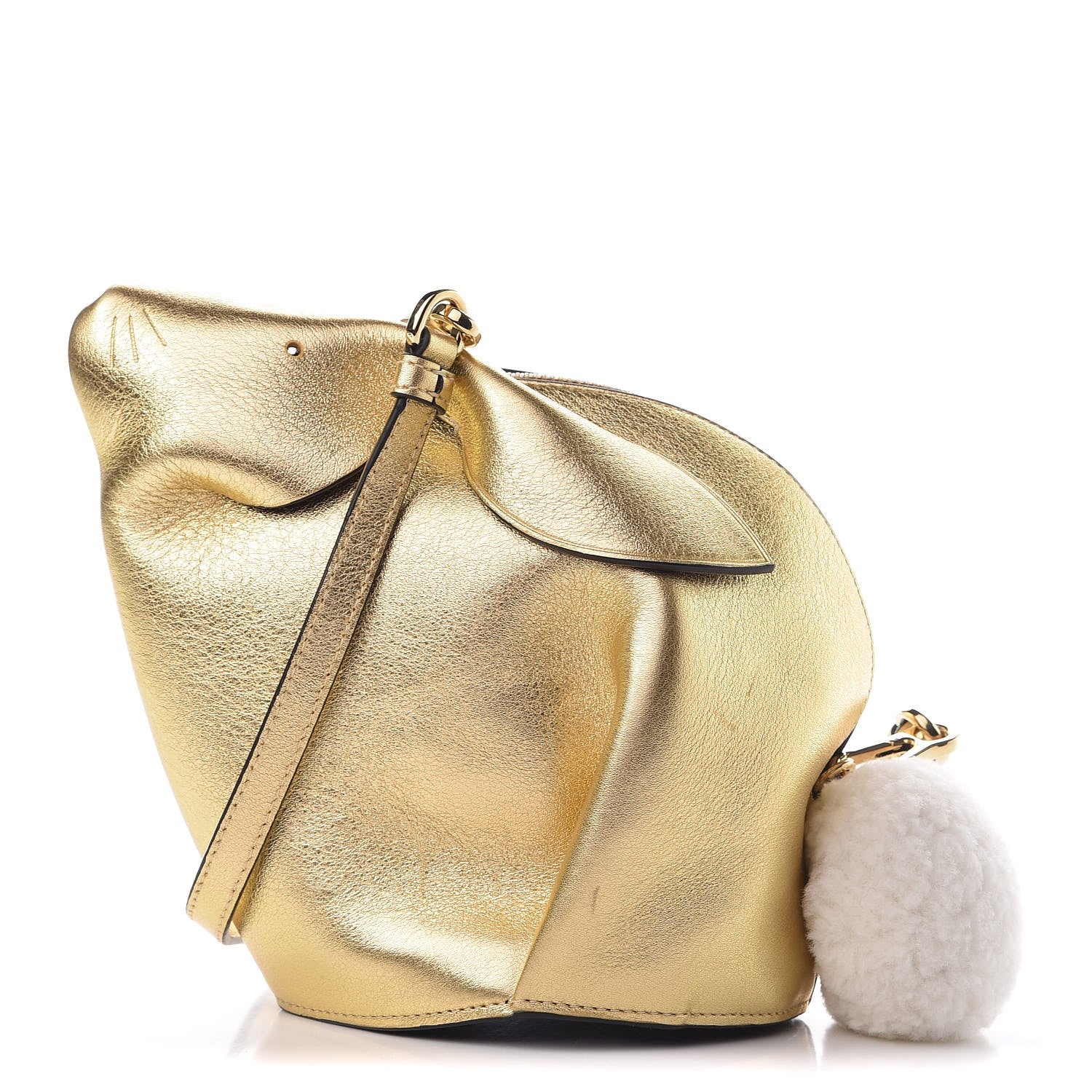 Loewe Metallic Calfskin Bunny Shoulder Bag Gold 1 of 7