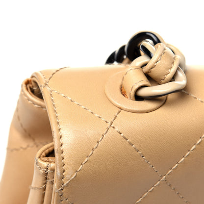Chanel Lambskin Bekko Resin Jumbo Single Flap Beige 21 of 24