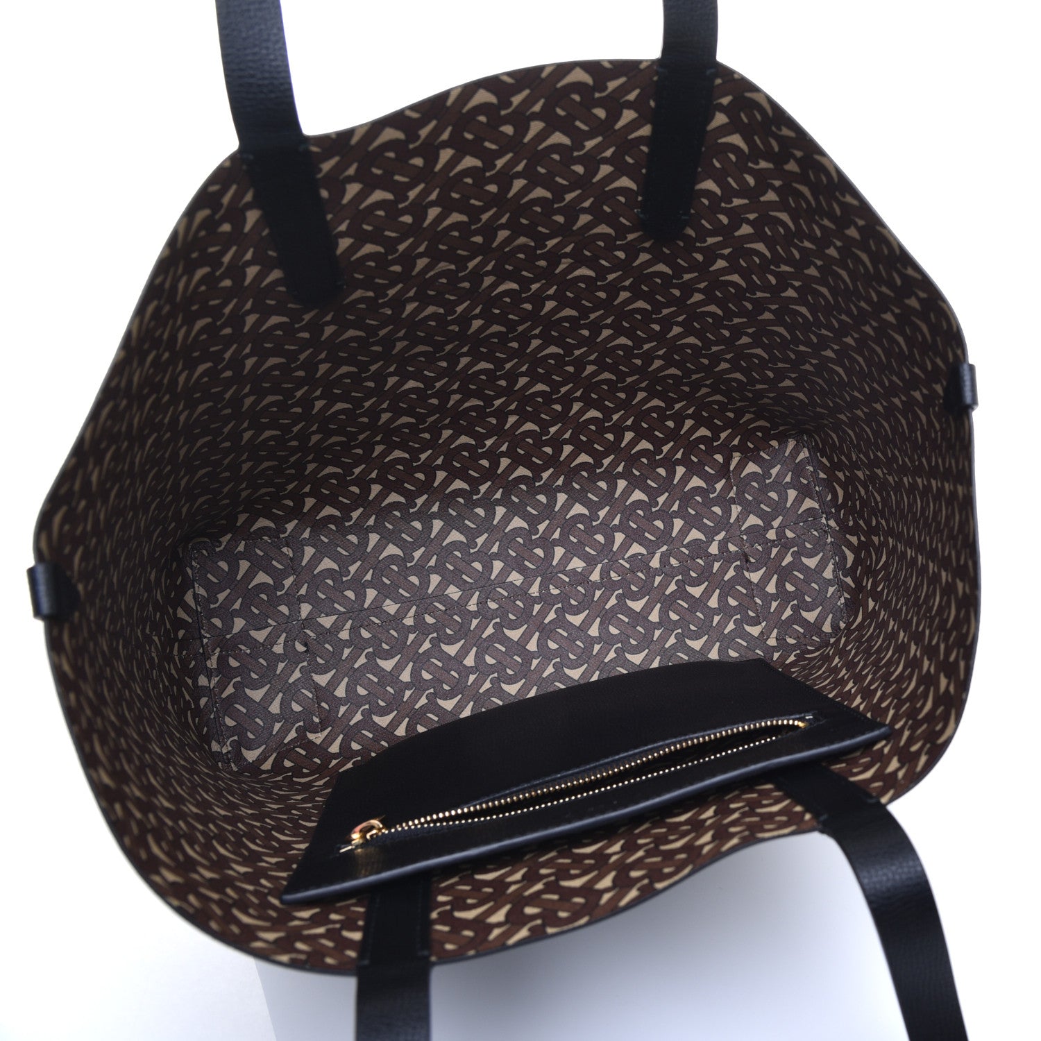 Burberry Calfskin TB Motif Embossed Medium Tote Black 5 of 8