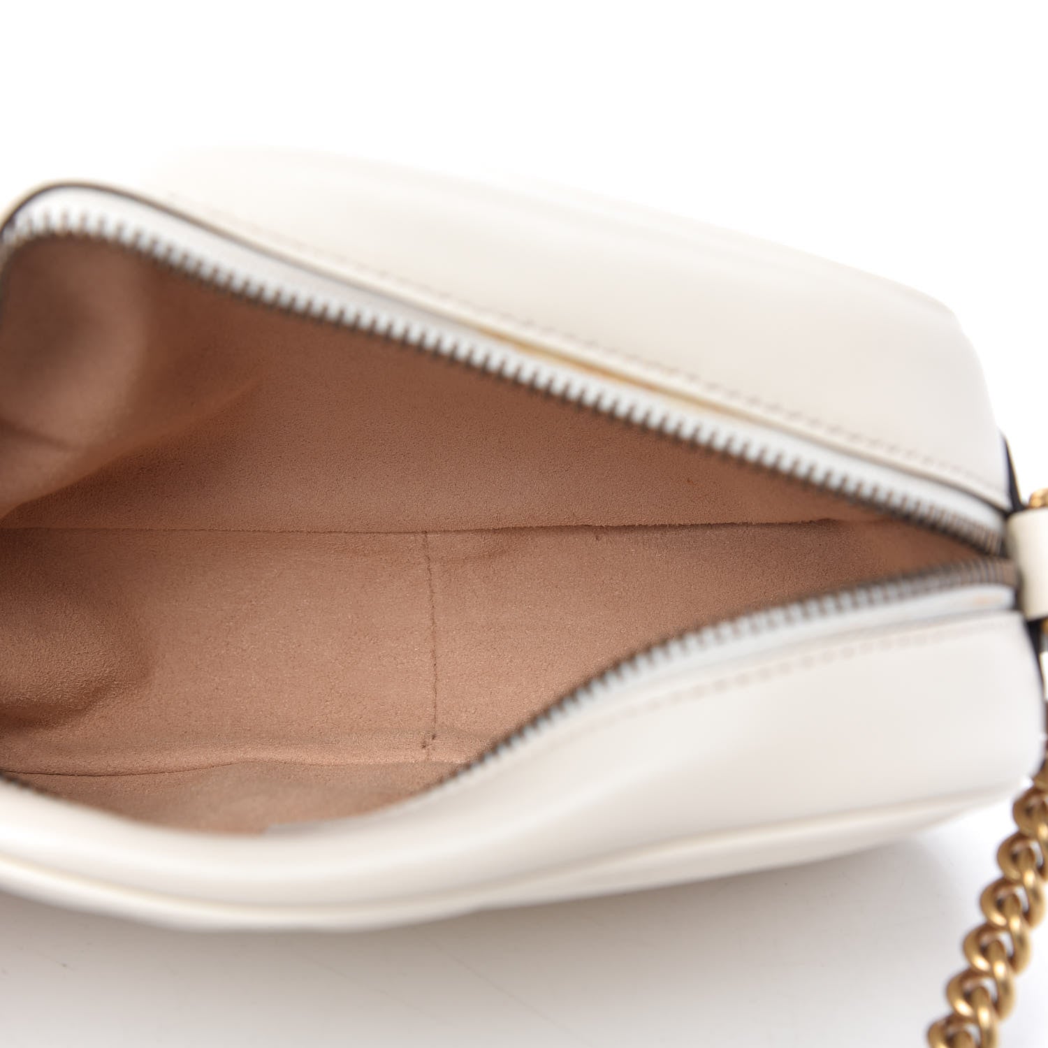 Gucci Calfskin Matelasse Mini GG Marmont Chain Shoulder Bag White 5 of 10