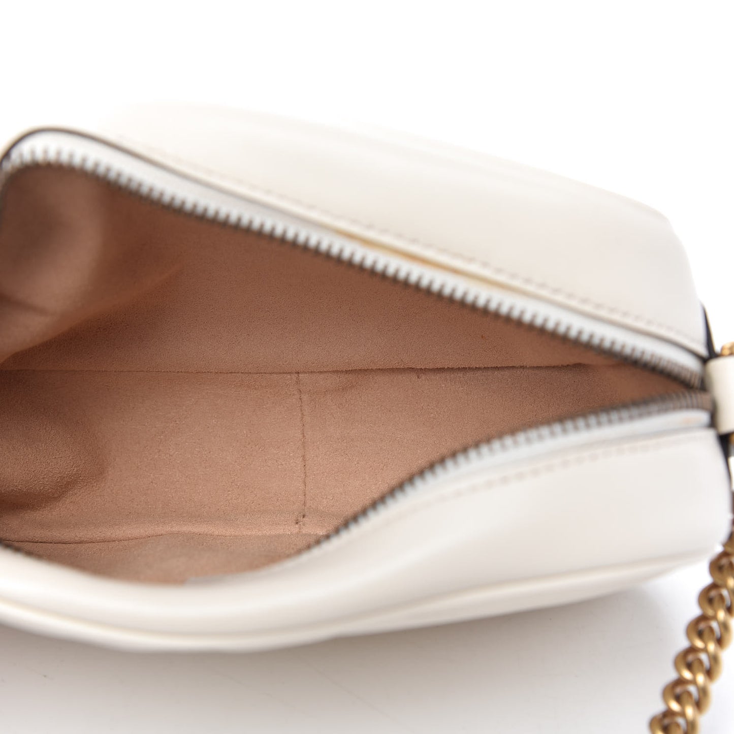 Calfskin Matelasse Mini GG Marmont Chain Shoulder Bag White