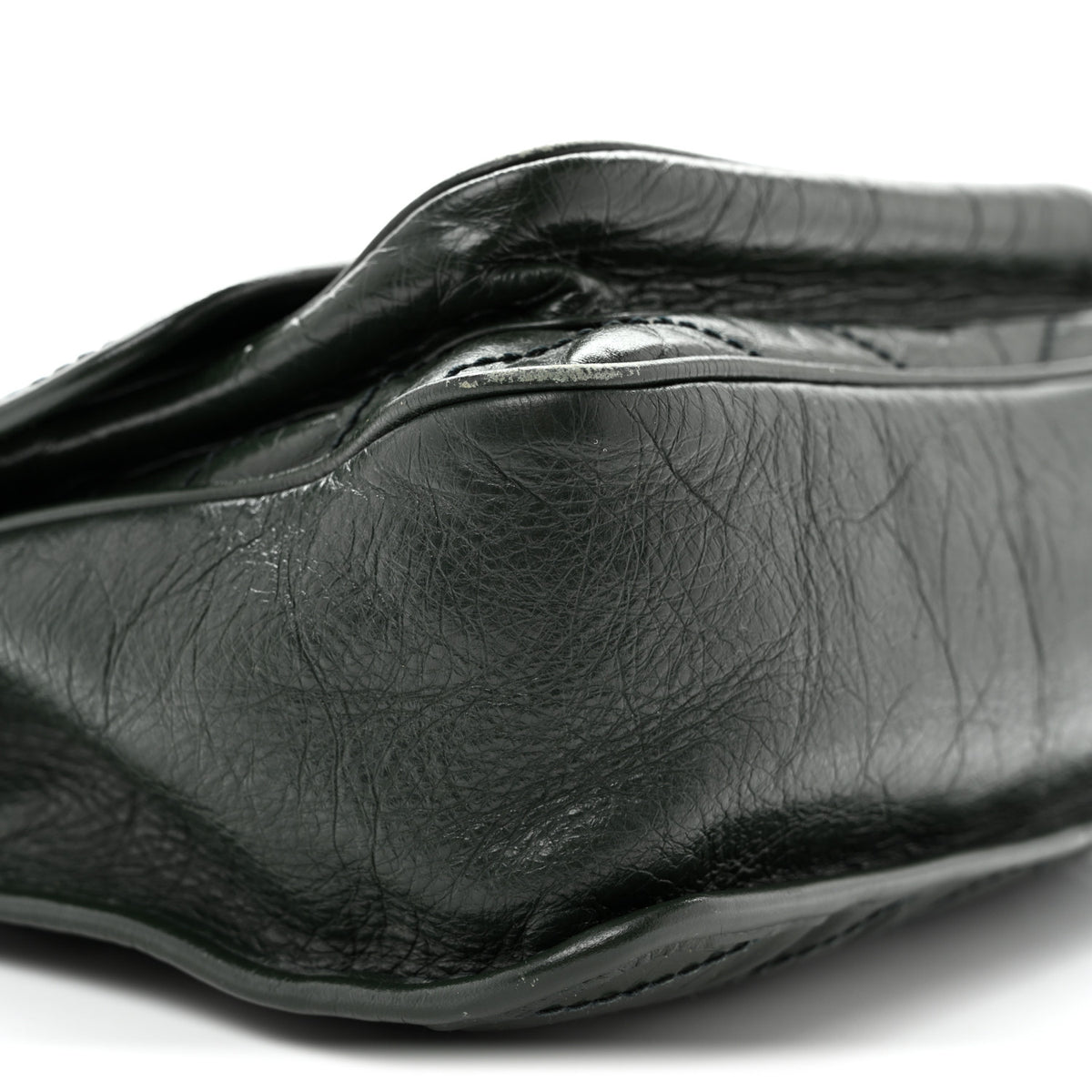 Crinkled Lambskin Matelasse Monogram Medium Niki Chain Satchel Military Olive