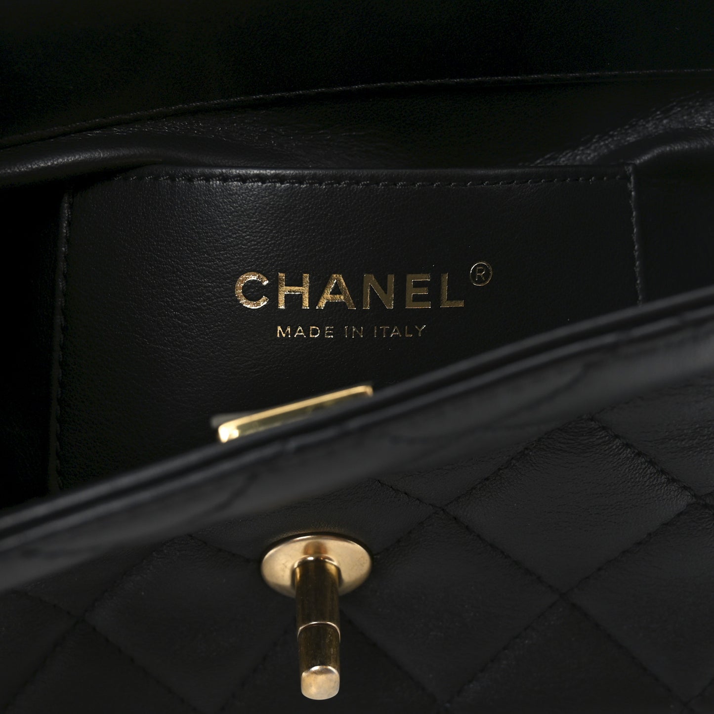 Lambskin Enamel Strass Quilted Mini Paris Monaco Flap Black