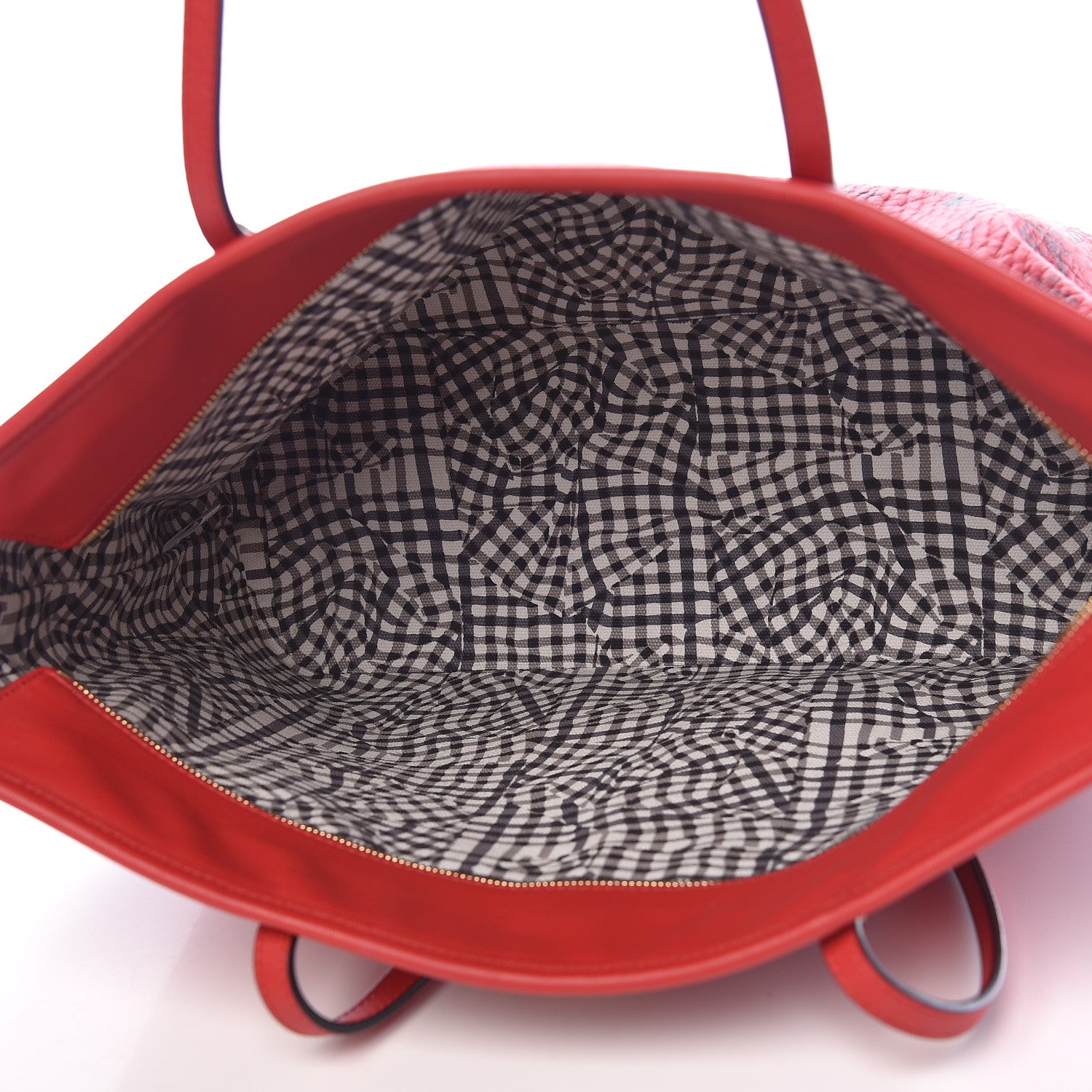 MCM Visetos Medium Anya Shopper Tote Ruby Red 5 of 12
