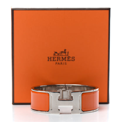 Hermes Enamel Wide Clic Clac H Bracelet PM Orange 5 of 5