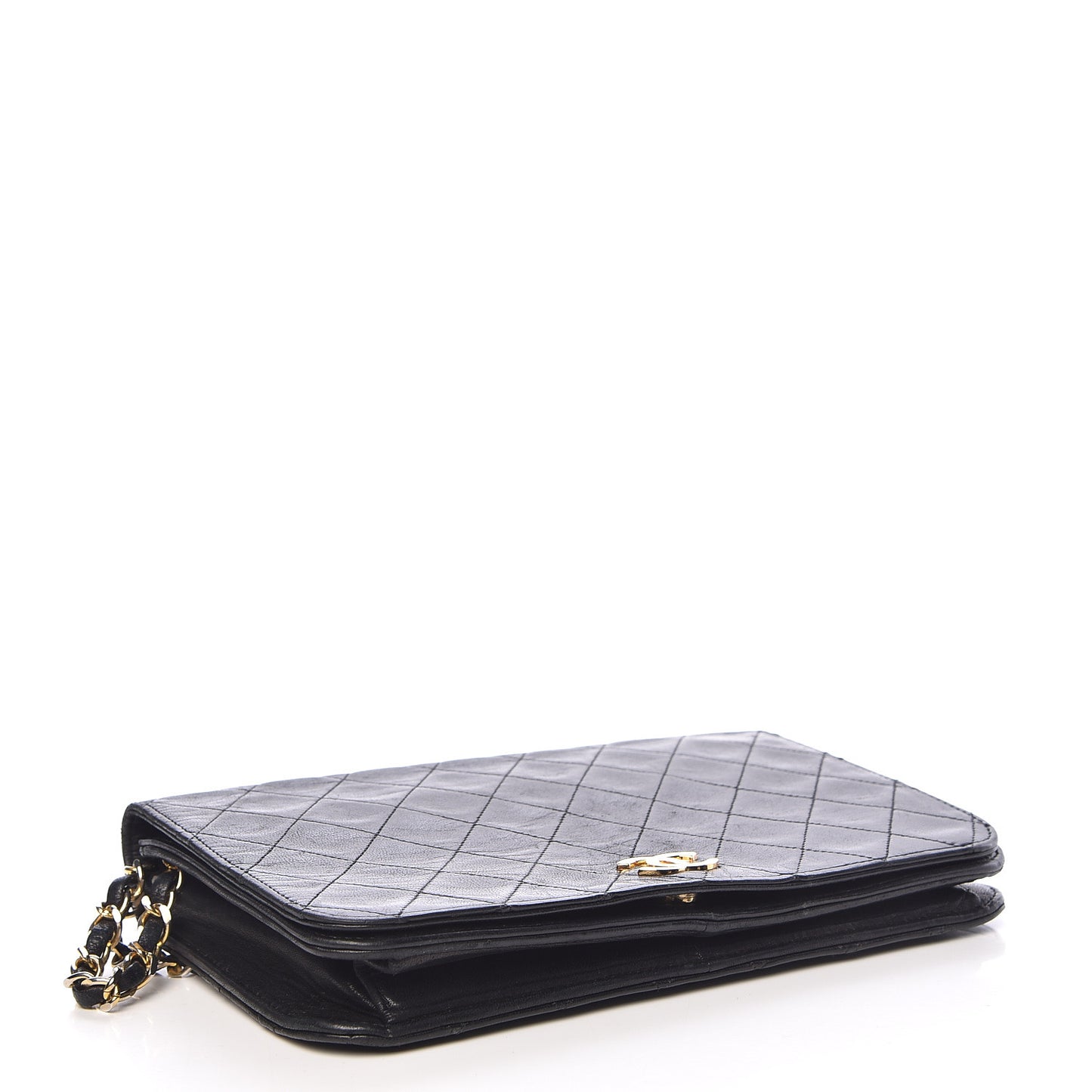 Lambskin Quilted Small Single Flap Black