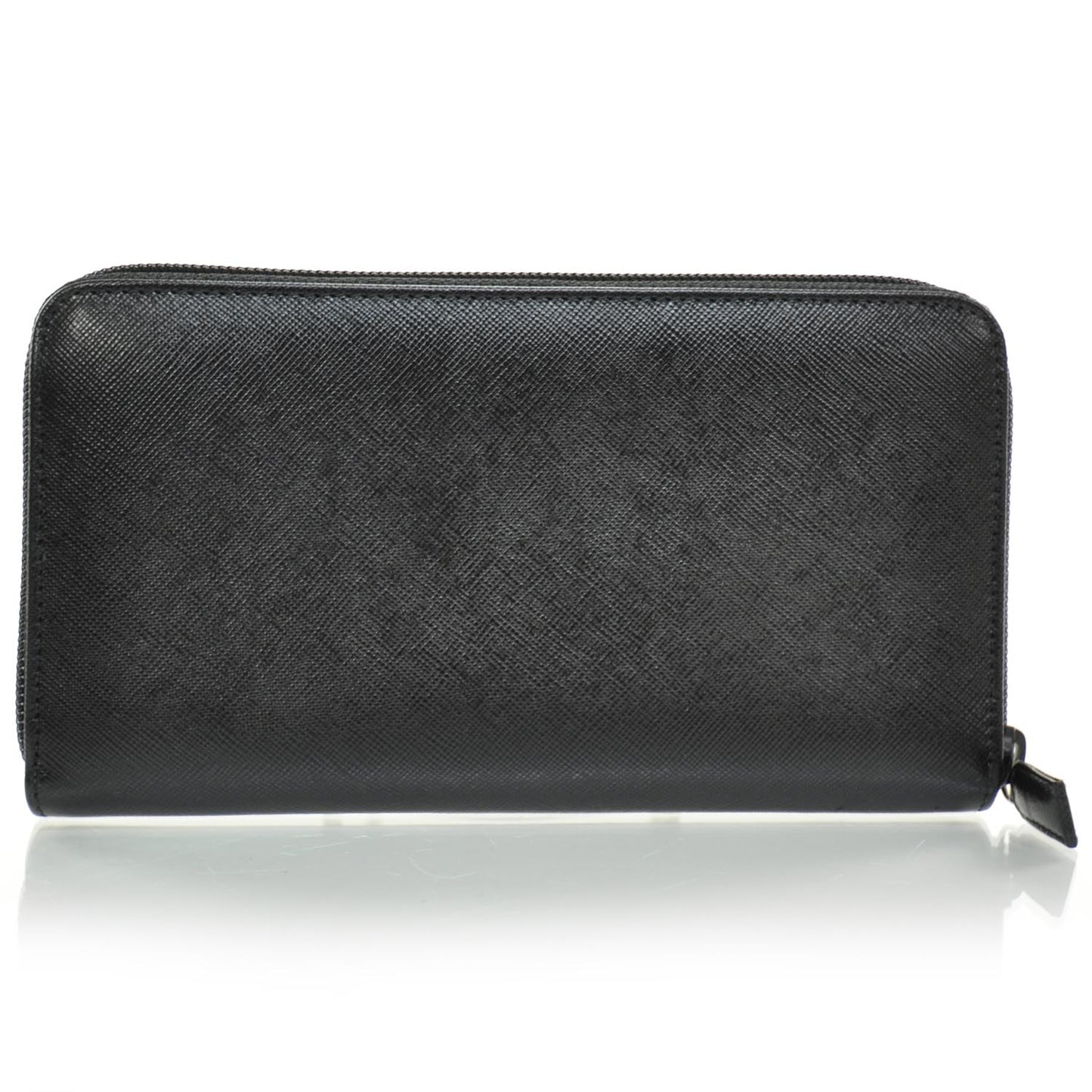 Saffiano Zip Around Wallet Nero
