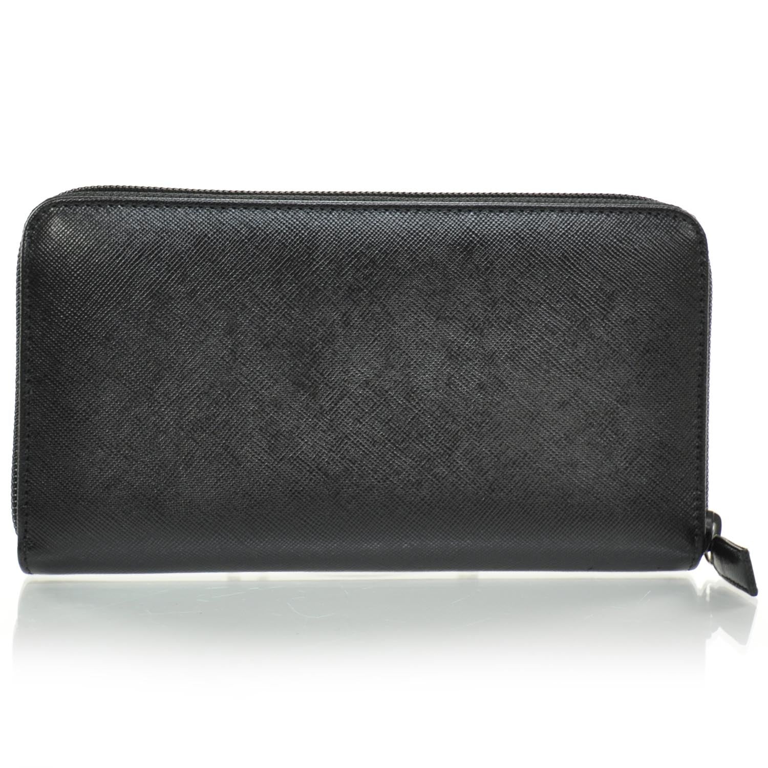 Prada Saffiano Zip Around Wallet Nero 2 of 7