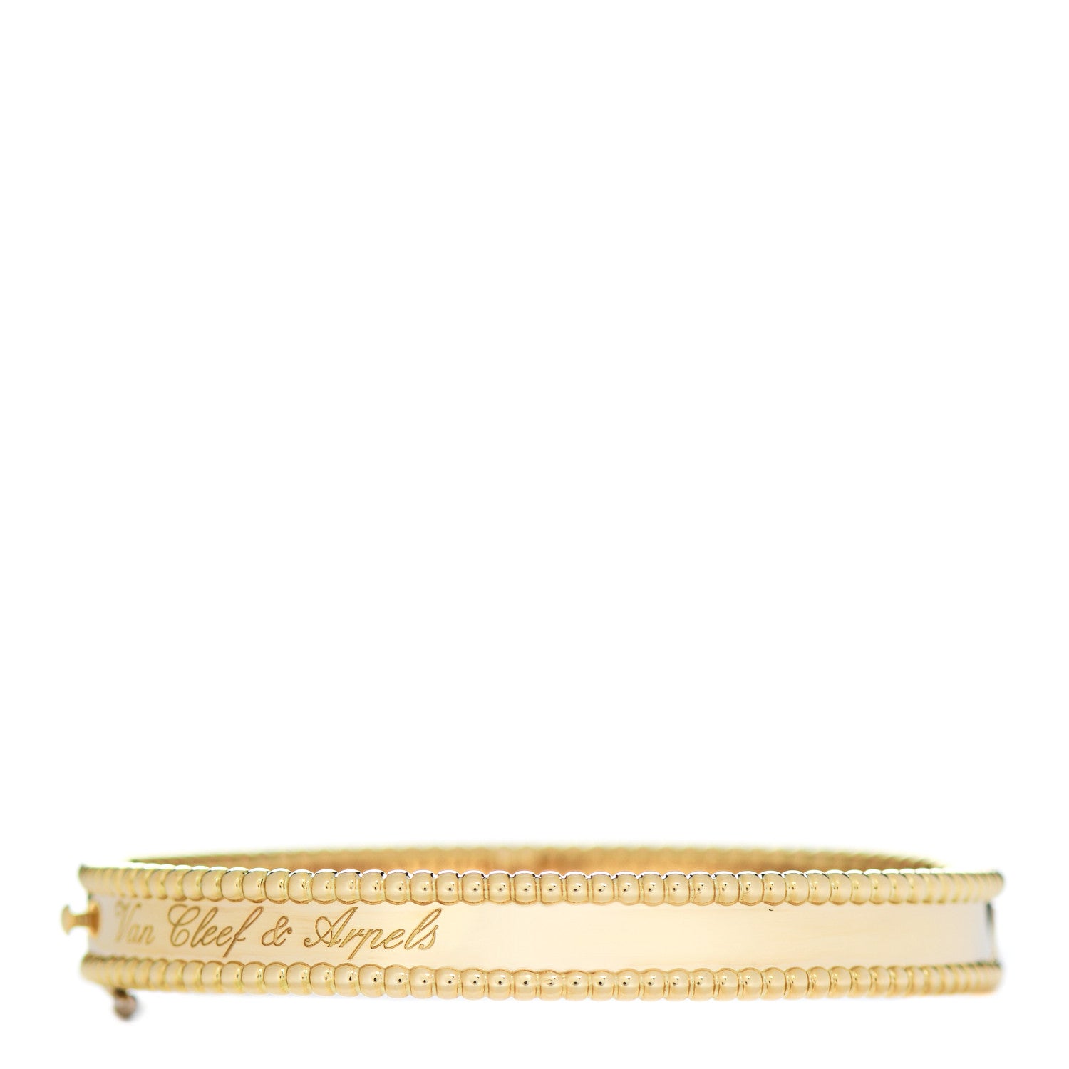 Van Cleef & Arpels 18K Yellow Gold Perlee Signature Bangle Bracelet S 3 of 5