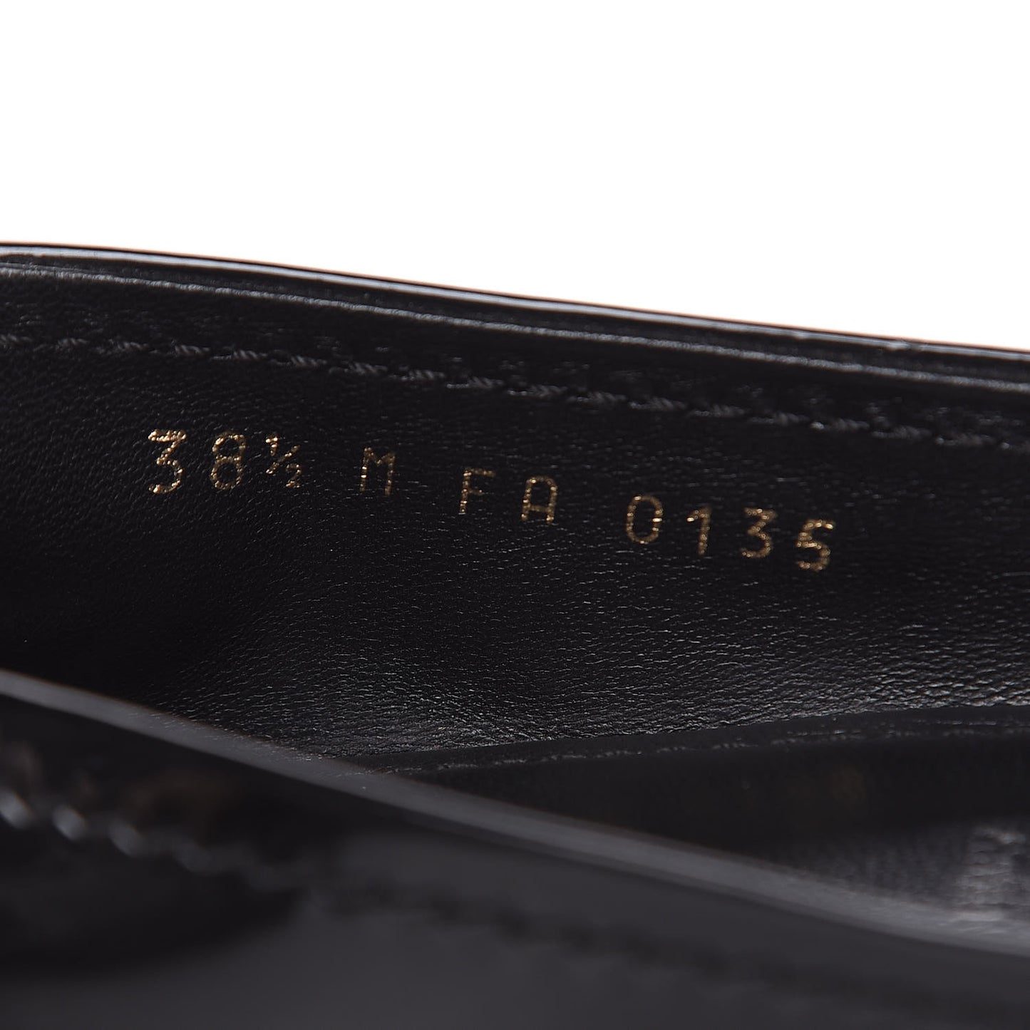 Patent Calfskin Oxford Ballerina Flats 38.5 Black