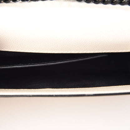Saint Laurent Grain De Poudre Medium Classic Monogram Kate Satchel Porcellana Black 8 of 12
