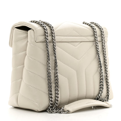Saint Laurent Calfskin Y Quilted Monogram Small Loulou Chain Satchel Crema Soft 3 of 11