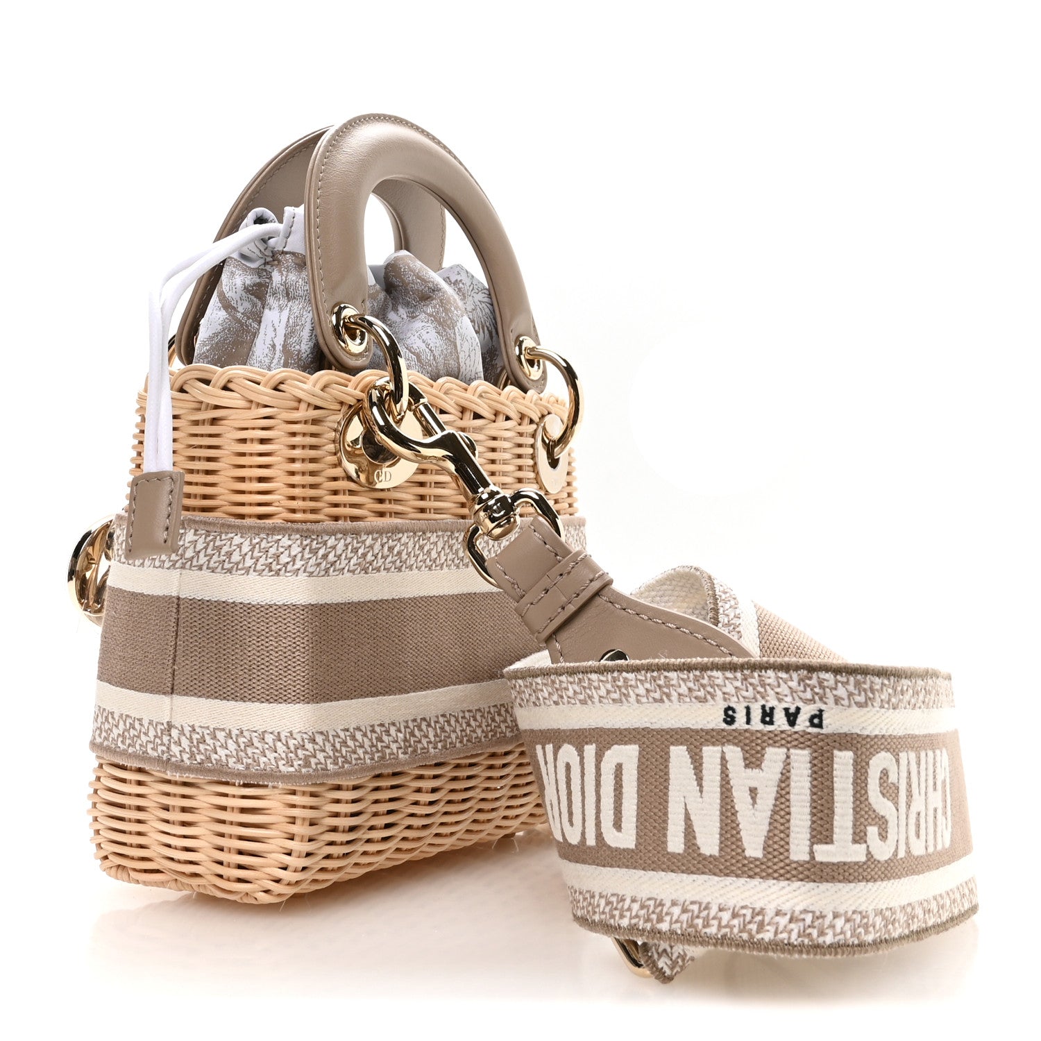 Christian Dior Wicker Oblique Mini Lady Dior Bag Beige 3 of 10