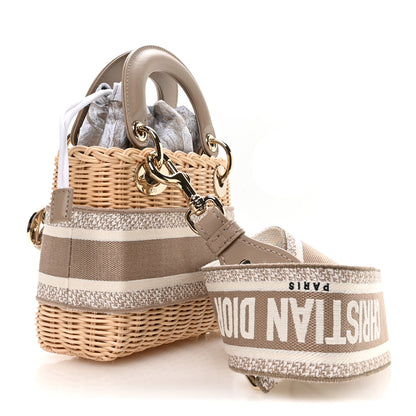 Christian Dior Wicker Oblique Mini Lady Dior Bag Beige 3 of 10