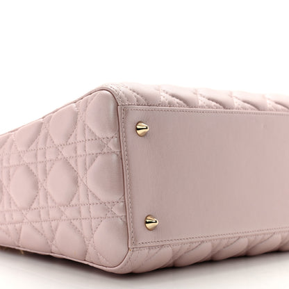 Christian Dior Pearly Lambskin Cannage Medium Lady Dior Lotus 9 of 13