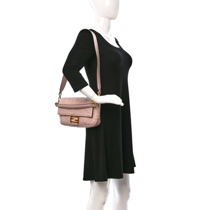 Fendi Nappa FF 1974 Embossed Baguette Rosa Quarzo 2 of 14