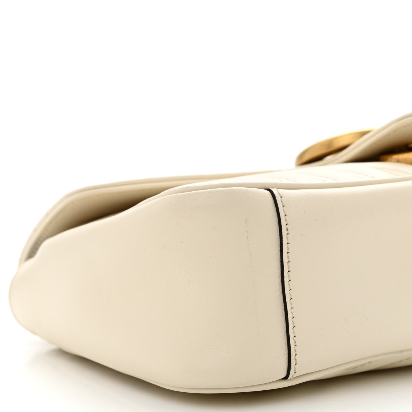 Calfskin Matelasse Small GG Marmont Shoulder Bag White