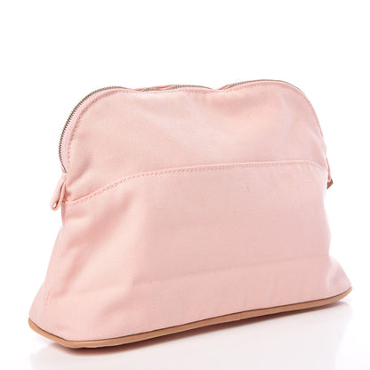 Hermes Cotton Canvas Bolide Travel Cosmetic Pouch MM Pink 3 of 11