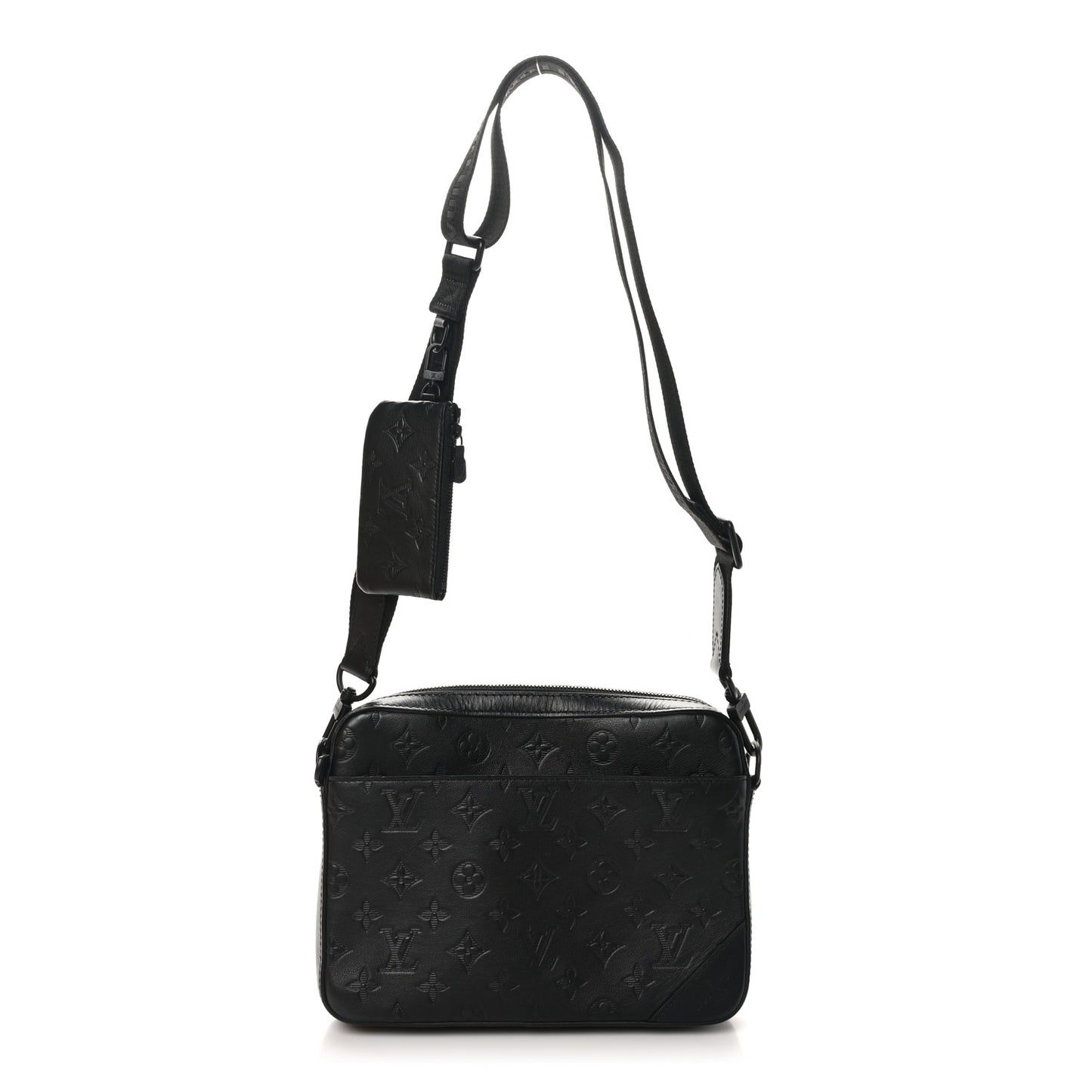 Calfskin Monogram Shadow Duo Messenger Black