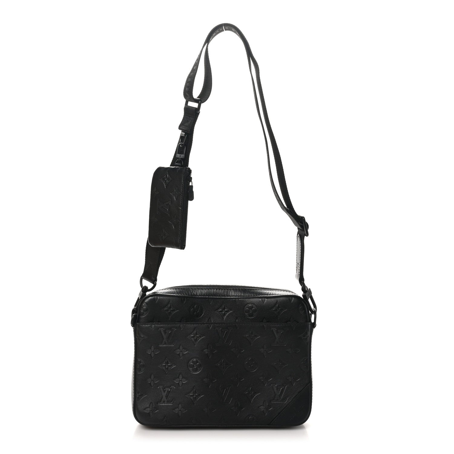 Louis Vuitton Calfskin Monogram Shadow Duo Messenger Black 1 of 10